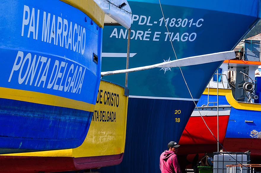 Fischerboote Hafen Vila Franca do Compo