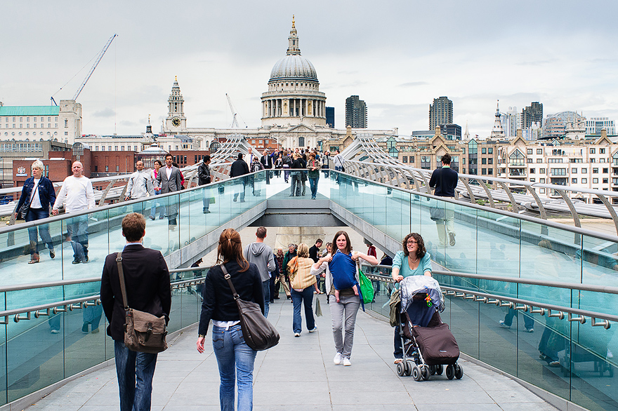 Auf der Millenium Bridge in London richtig fotografieren lernen