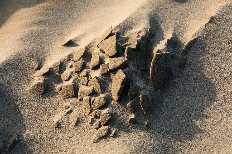 Strukturen im Sand am Strand von Norderney
